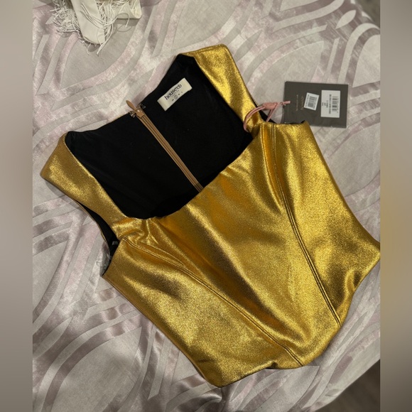 House of CB Tops House Of Cb Karia Gold Corset Top Poshmark